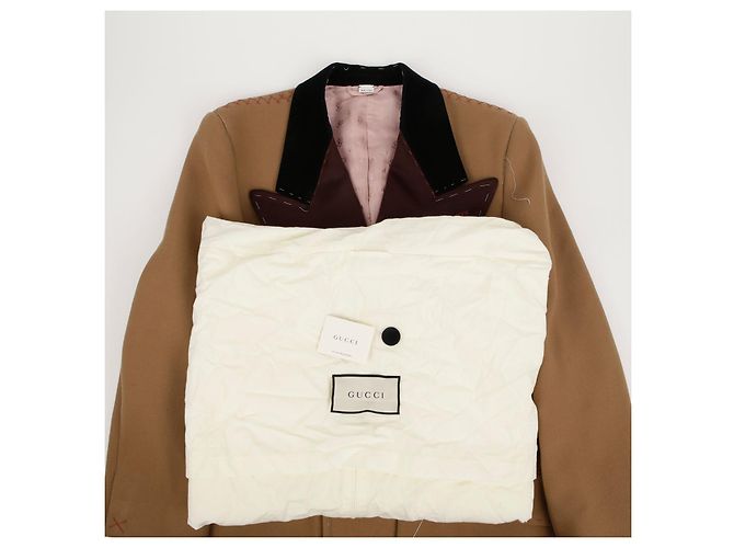 Gucci Asymmetric Stitch Coat Size Brown - view 3
