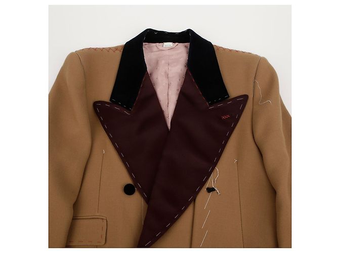Gucci Asymmetric Stitch Coat Size Brown - view 4