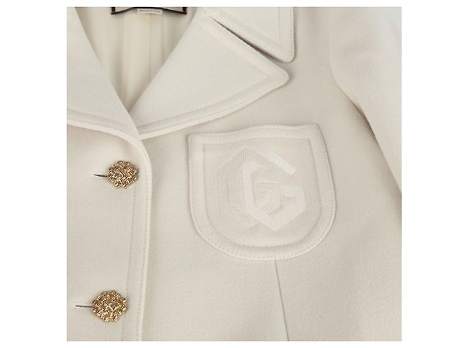 Gucci Abrigo Doble Bordado Blanco - vista 5
