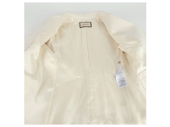 Gucci Abrigo Doble Bordado Blanco - vista 9