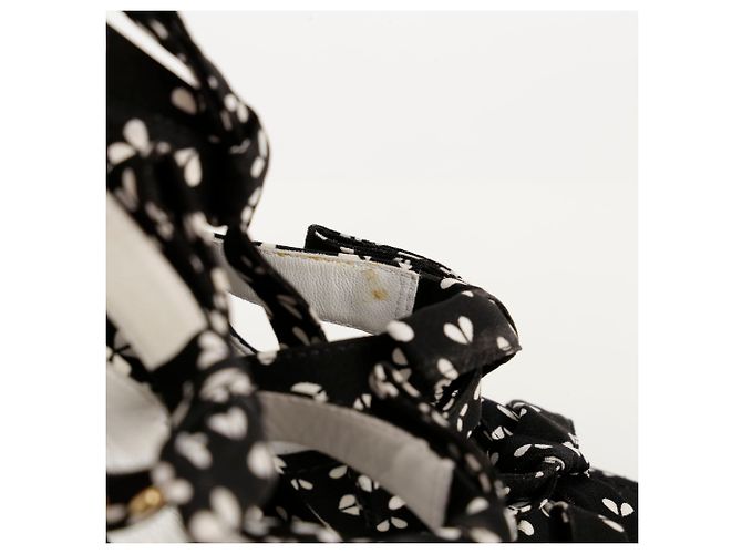 Louis Vuitton Sandali con zeppa e cinturino alla caviglia stampati taglia Nero - vista 2