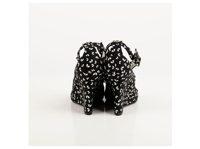 Louis Vuitton Sandali con zeppa e cinturino alla caviglia stampati taglia Nero - vista 6