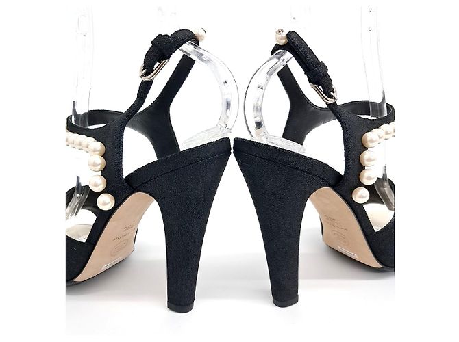 Sandali Chanel con perle Nero - vista 3
