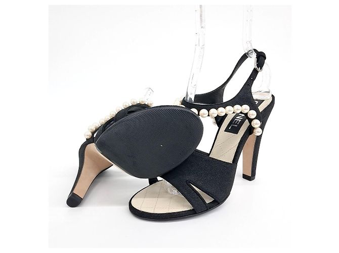 Sandali Chanel con perle Nero - vista 4