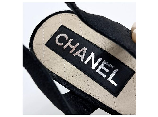 Sandali Chanel con perle Nero - vista 6