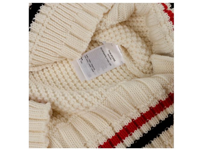 Thom Browne Cable Stitch Wool Knit Ivory White - view 8