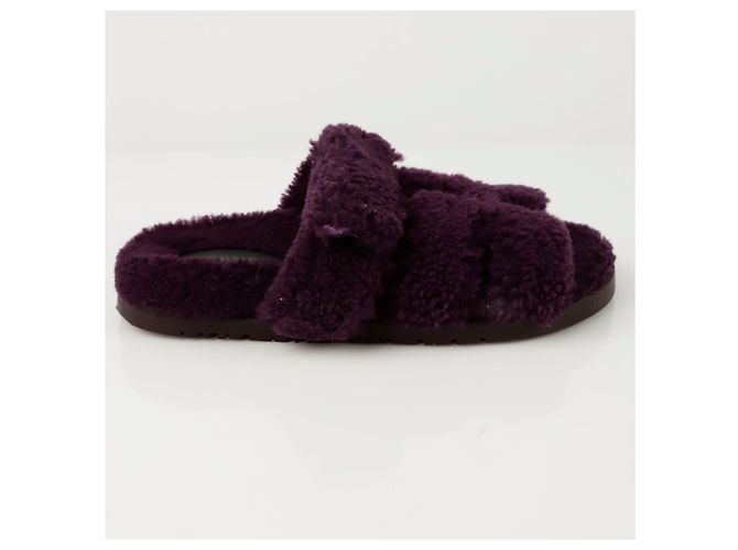 Hermès Schafsleder-Sandalen Größe Lila - Ansicht 2