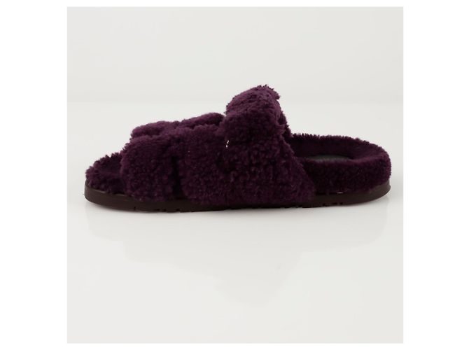 Hermès Schafsleder-Sandalen Größe Lila - Ansicht 3