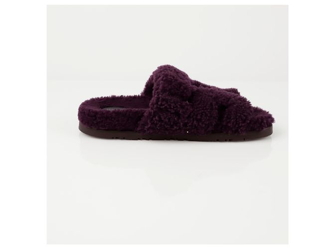 Hermès Schafsleder-Sandalen Größe Lila - Ansicht 5