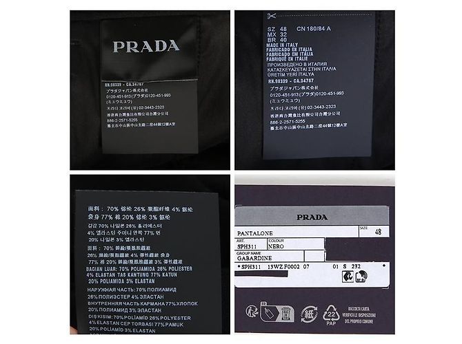 Prada Pantaloni Slim Fit in Gabardine Nero - vista 15