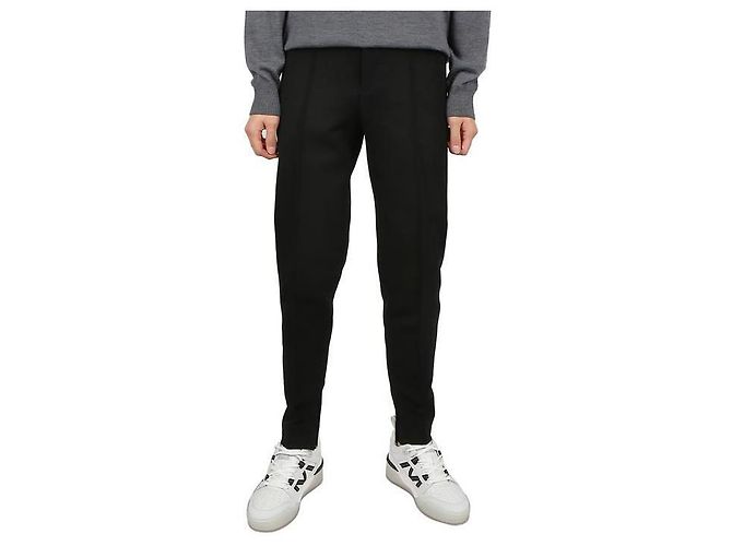 Prada Pantaloni Slim Fit in Gabardine Nero - vista 9