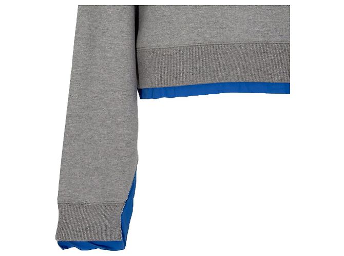 Miu Miu Polo Sweatshirt mit Geschichtetem Kragen Grau Braun - Ansicht 7