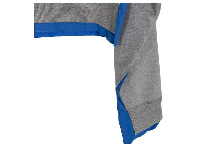 Miu Miu Polo Sweatshirt mit Geschichtetem Kragen Grau Braun - Ansicht 8