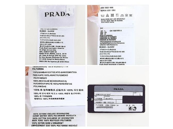 Prada T-Shirt mit Logo-Patch und kurzen Ärmeln Weiß - Ansicht 4