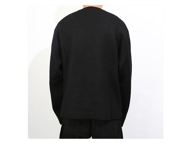 Balenciaga Pull en maille à col rond avec logo Noir - vue 10