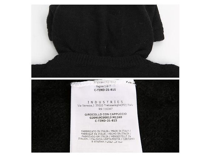 Moncler Logo Strick-Hoodie Schwarz - Ansicht 11