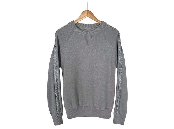 Dior Men's Oblique Jacquard Insert Sideline Knit Grey Brown - view 3