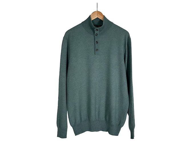 Loro Piana Herren T-Shirt aus Seiden-Kaschmir mit halbem Reißverschluss - Ansicht 3