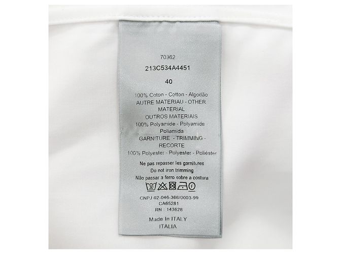 DIOR Sacai Giacca Camicia Oversize in Cotone con Tasca Monogram per Uomo Bianca Bianco - vista 6