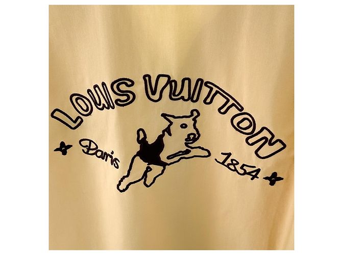 Louis Vuitton Camicia da bowling in cotone a maniche corte ricamata con cane Viar per uomo di lusso Giallo - vista 6