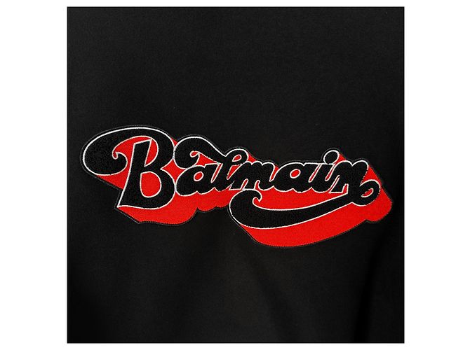 Balmain Giacca Blouson Varsity in Lana e Pelle per Uomo Nero - vista 8