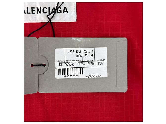 Day Balenciaga Giacca a vento con cappuccio e logo per donne - Rossa Rosso - vista 12