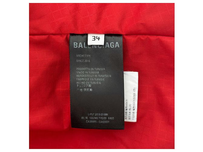 Day Balenciaga Giacca a vento con cappuccio e logo per donne - Rossa Rosso - vista 13