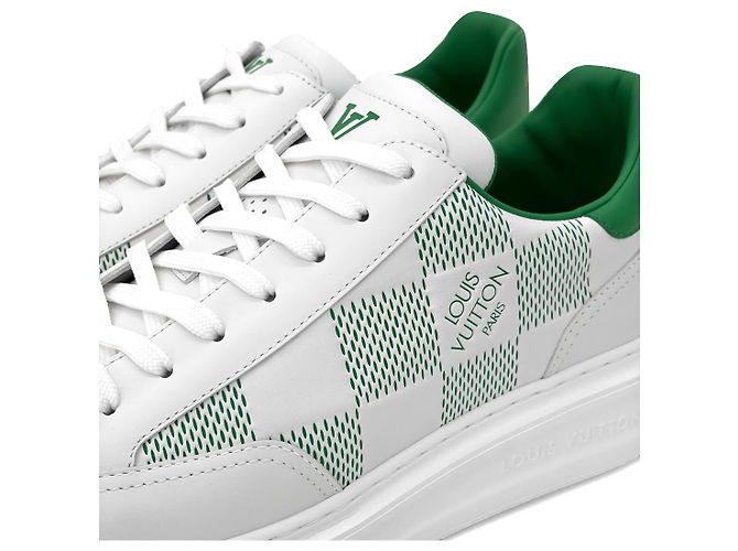 Louis Vuitton Baskets Biar Men Beverly Hills Damier de Luxe Blanches Vertes - vue 11