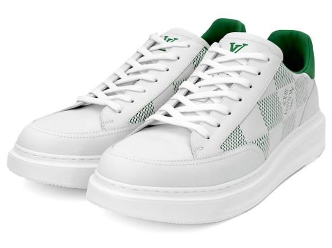 Louis Vuitton Baskets Biar Men Beverly Hills Damier de Luxe Blanches Vertes - vue 6