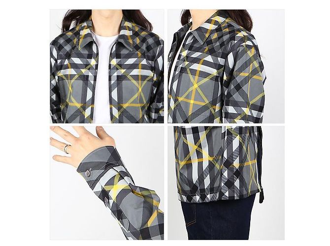 Burberry Camicia con zip a quadri misti Marrone - vista 3