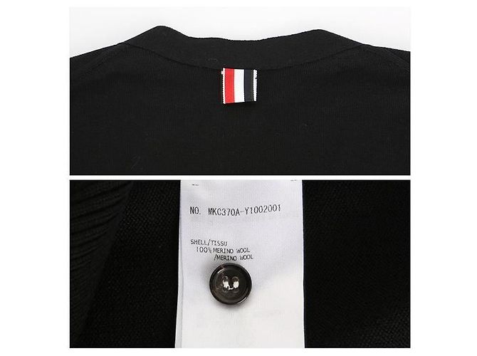 Thom Browne Diagonalband-Stickman-Cardigan Schwarz - Ansicht 15