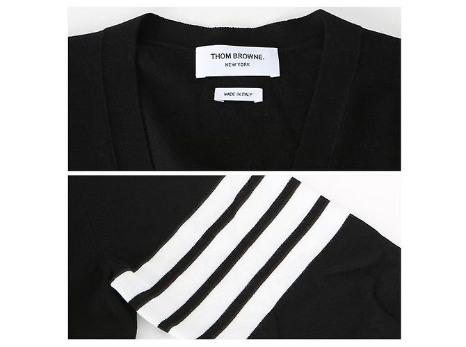 Thom Browne Diagonalband-Stickman-Cardigan Schwarz - Ansicht 5
