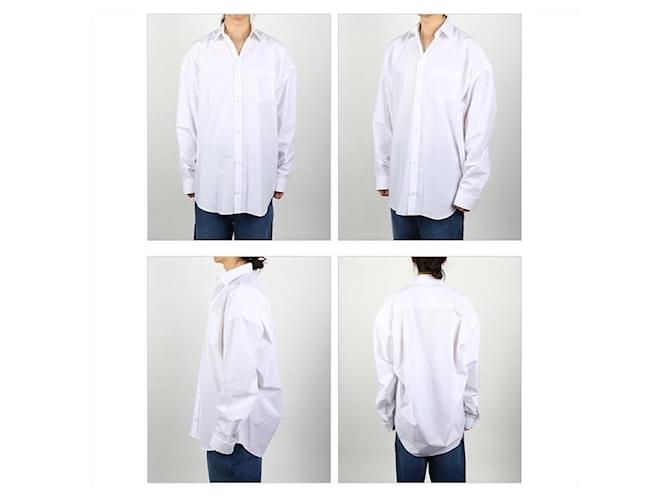 Balenciaga Camicia in Popeline Oversize Bianco - vista 2