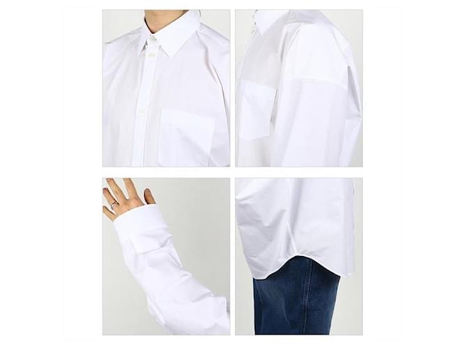 Balenciaga Camicia in Popeline Oversize Bianco - vista 3
