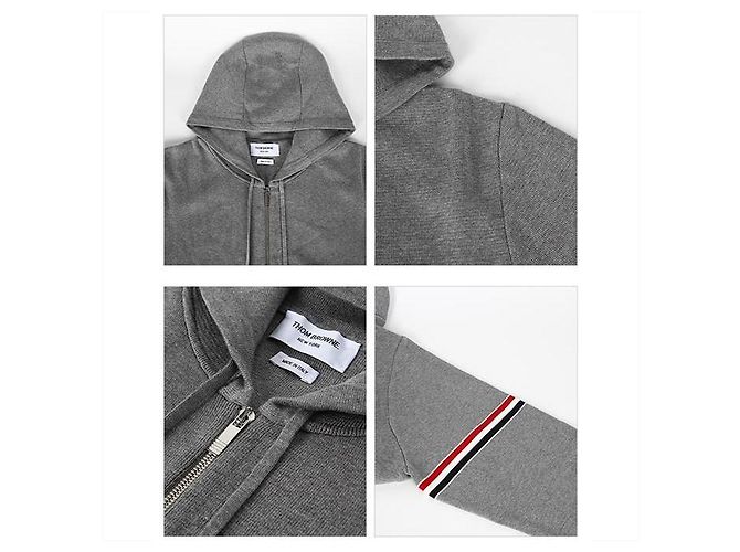 Thom Browne Felpa con cappuccio e zip Marrone - vista 10