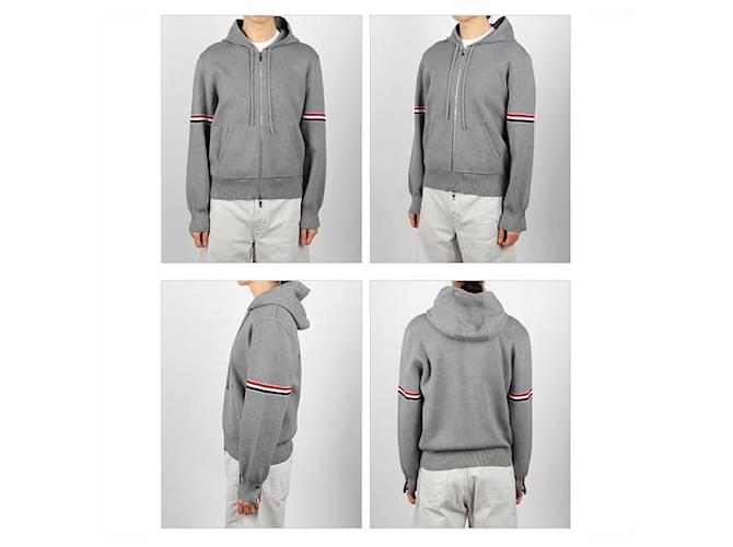 Thom Browne Felpa con cappuccio e zip Marrone - vista 2