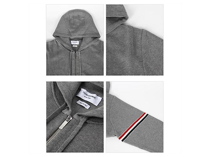 Thom Browne Felpa con cappuccio e zip Marrone - vista 4