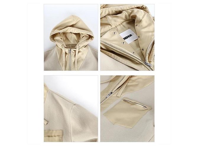 Jil Sander Giacca in lana con cappuccio e tasche Marrone - vista 10