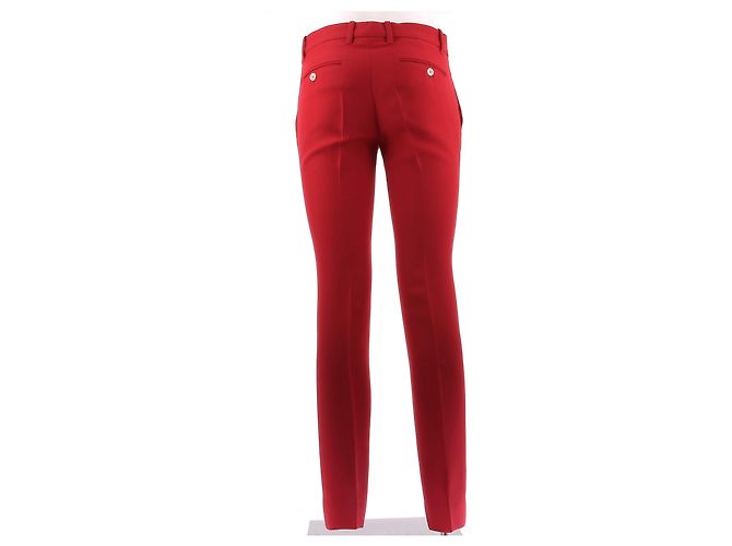 Pantalones rojos de algodón Gucci Talla 38 Roja - vista 2