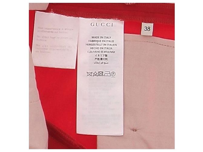 Pantalones rojos de algodón Gucci Talla 38 Roja - vista 6