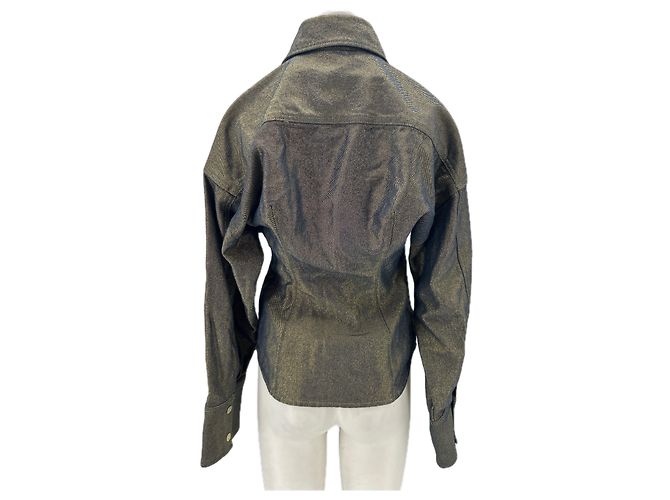 Autre Marque Fitted denim jacket with sequins Blue - view 2