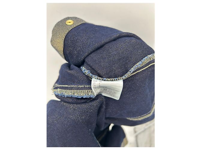 Autre Marque Fitted denim jacket with sequins Blue - view 7