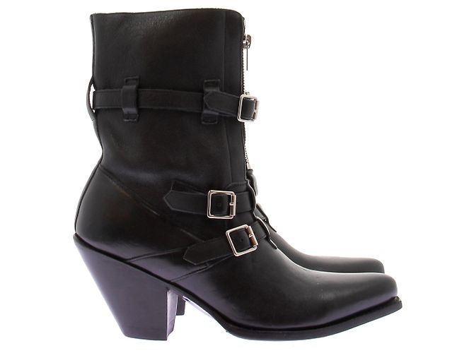 Céline Botas vaqueras negras de cuero Negro - vista 2