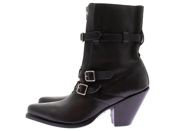 Céline Botas vaqueras negras de cuero Negro - vista 3
