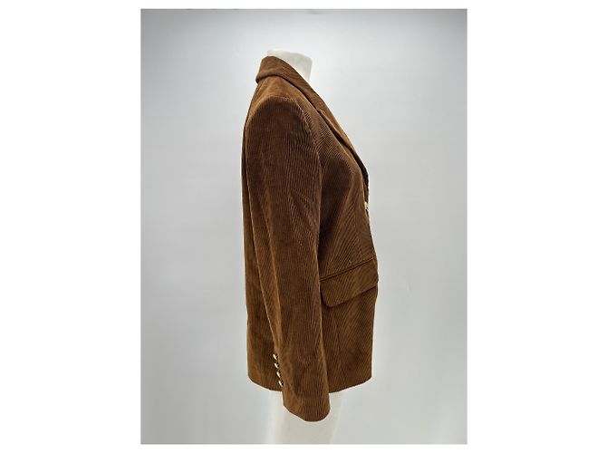 Autre Marque Blazer de terciopelo marrón Castaño - vista 3