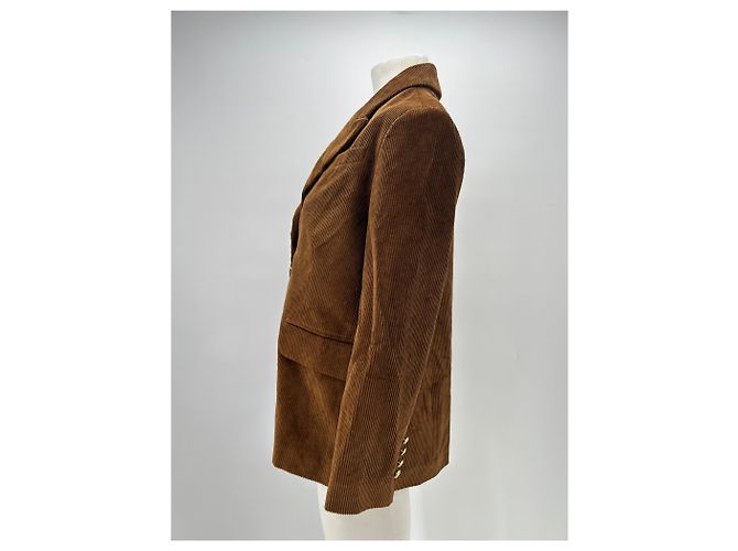 Autre Marque Blazer de terciopelo marrón Castaño - vista 4
