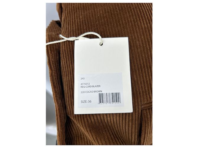Autre Marque Blazer de terciopelo marrón Castaño - vista 7