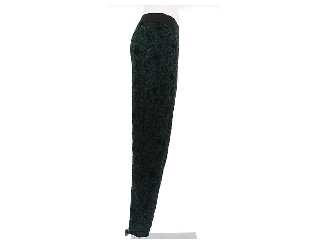Dolce & Gabbana Calça verde de renda e seda - vista 3