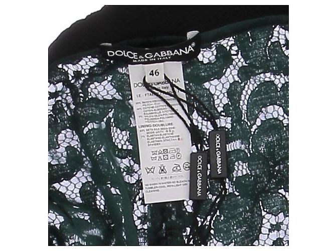 Dolce & Gabbana Calça verde de renda e seda - vista 5