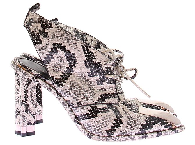 Louis Vuitton Décolleté in pitone bianco e nero - vista 2